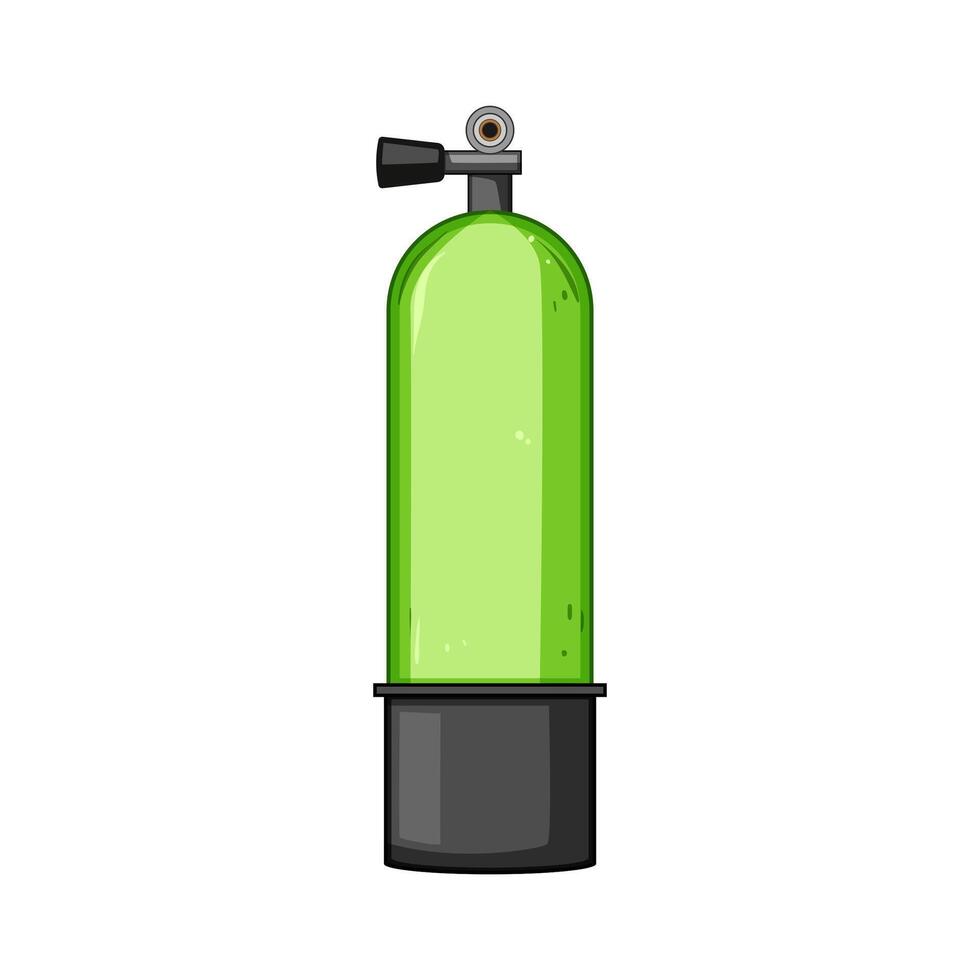 oxygen diving cylinder cartoon illustration vector