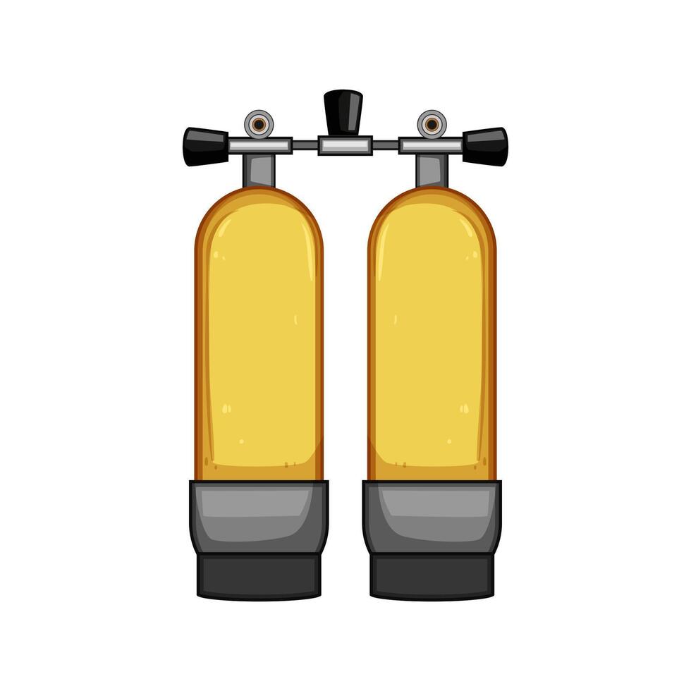 realistic diving cylinder cartoon illustration vector