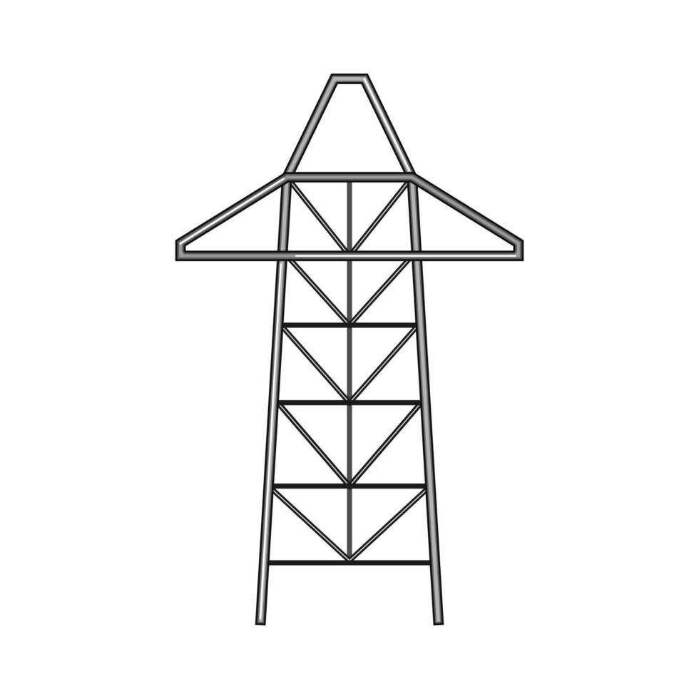 pole electric pylon cartoon illustration vector