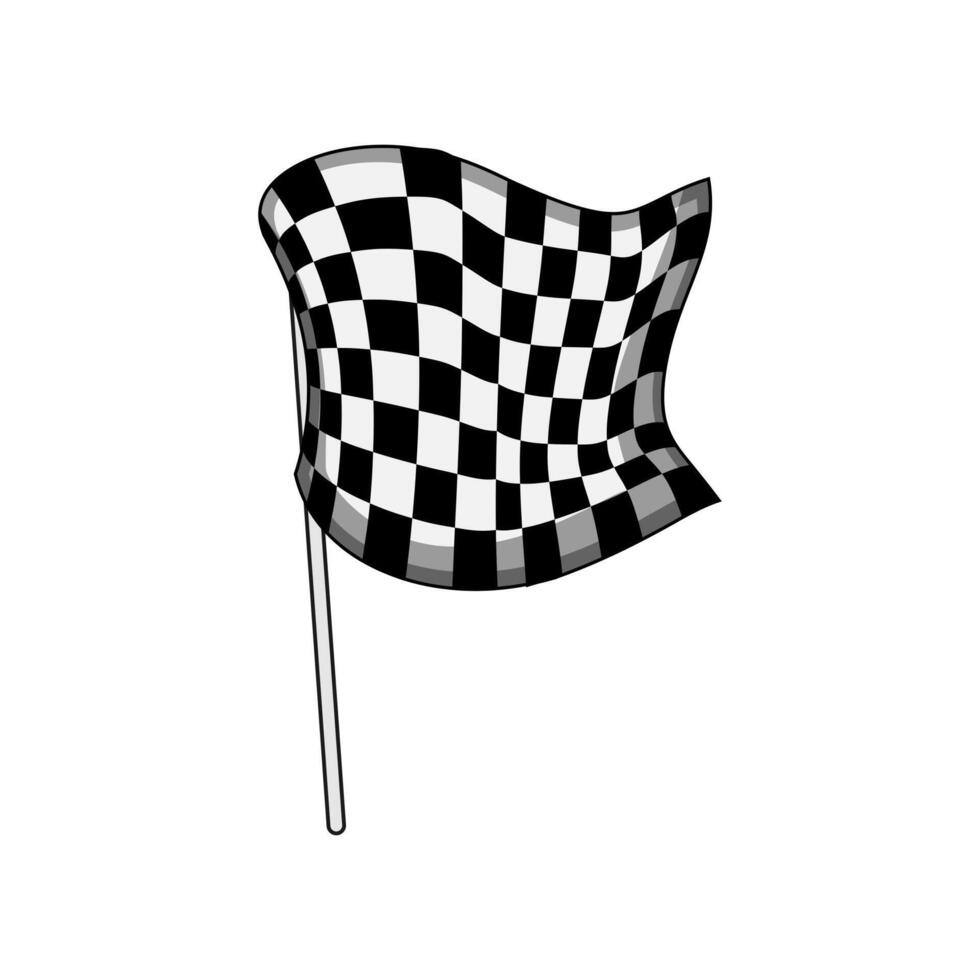 victory finish flag cartoon illustration vector