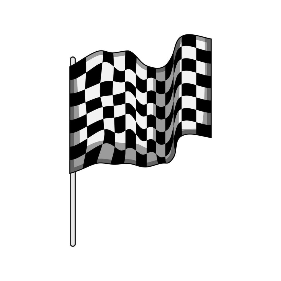 win finish flag cartoon illustration vector