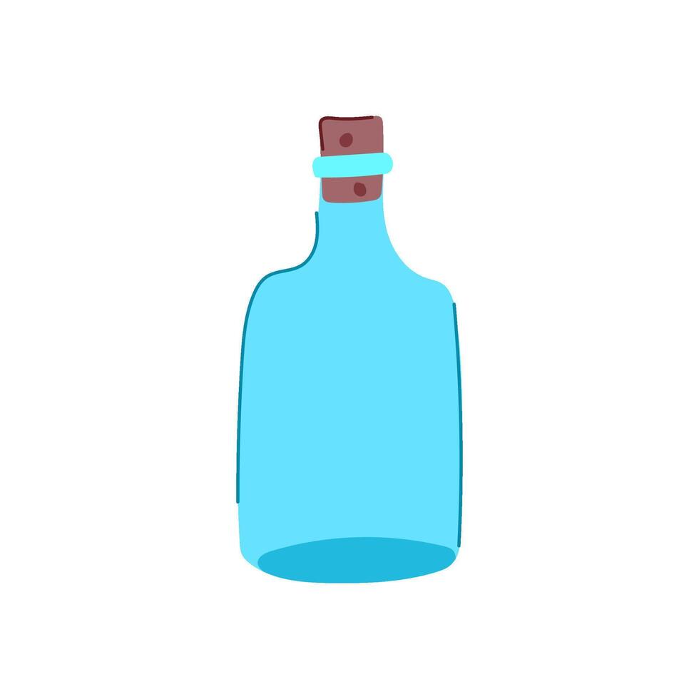 cap glass bottle cartoon illustration vector