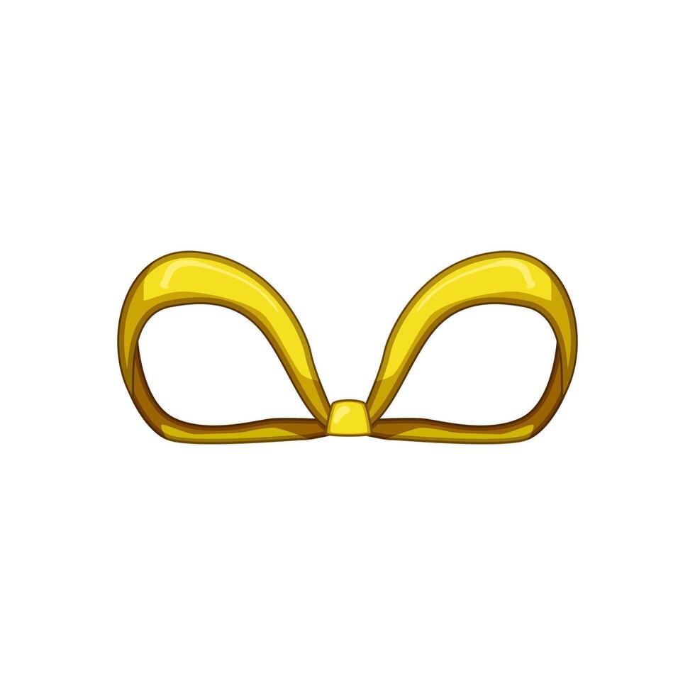 christmas gold bow cartoon illustration vector