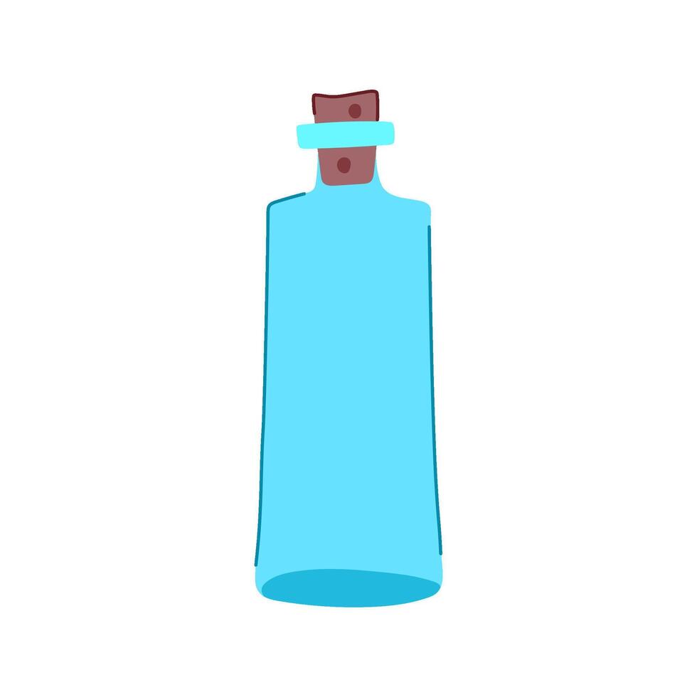 empty glass bottle cartoon illustration vector