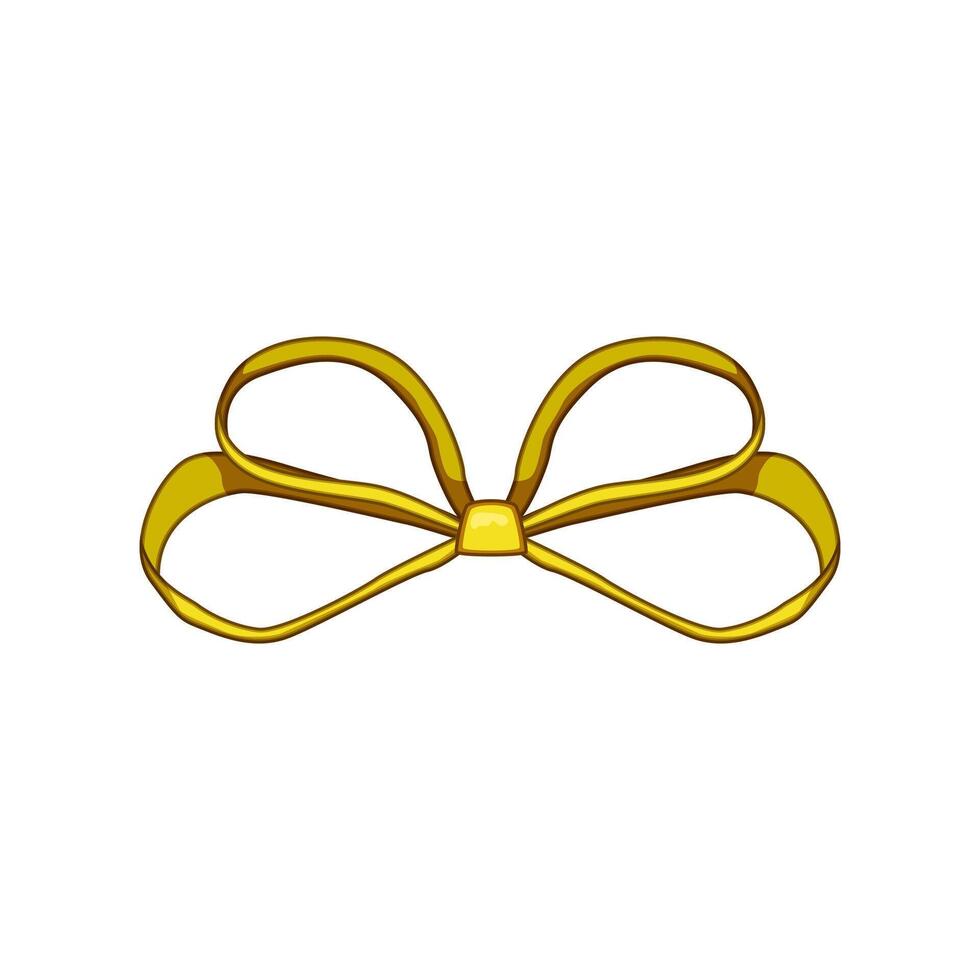 ribbon gold bow cartoon illustration vector