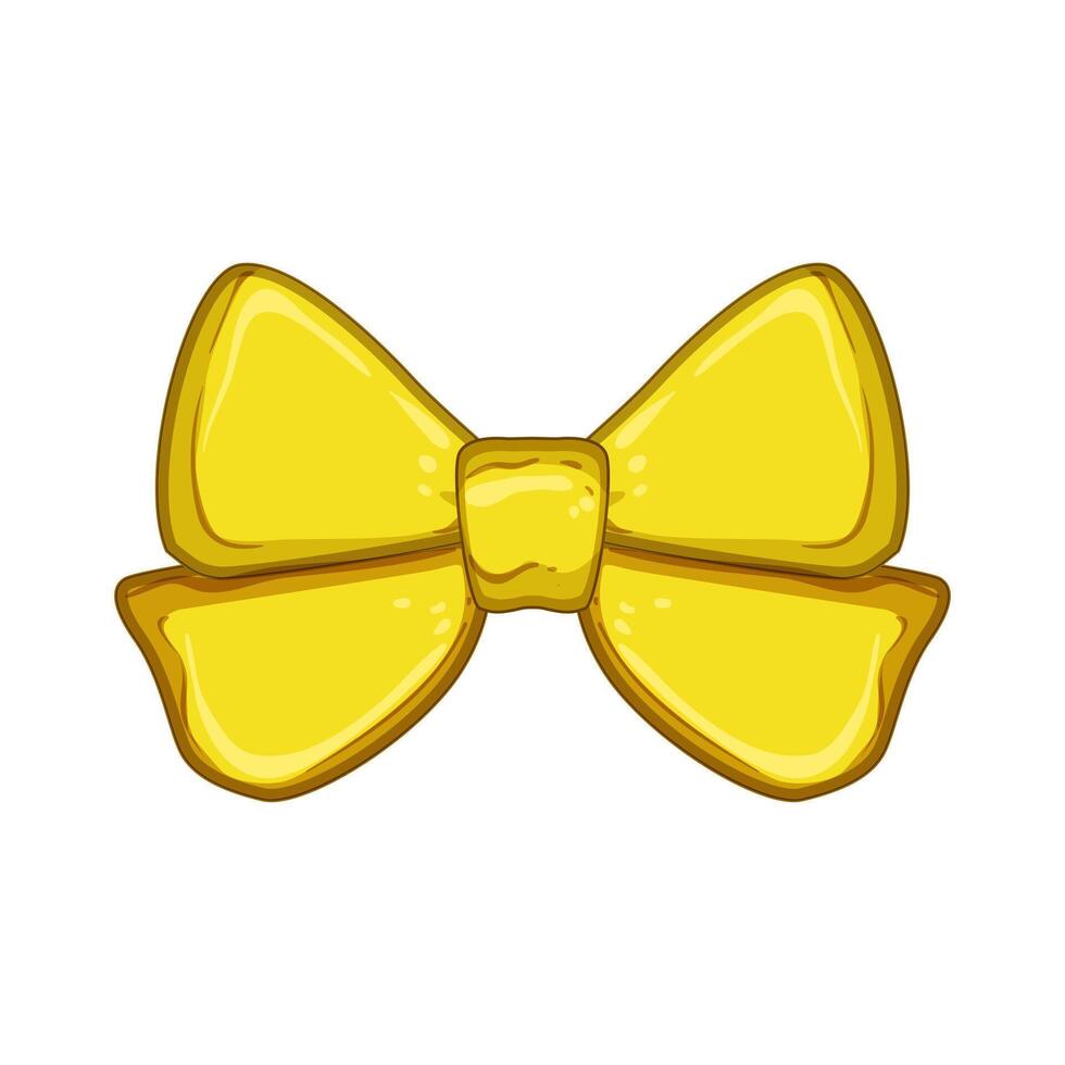 shiny gold bow cartoon illustration vector