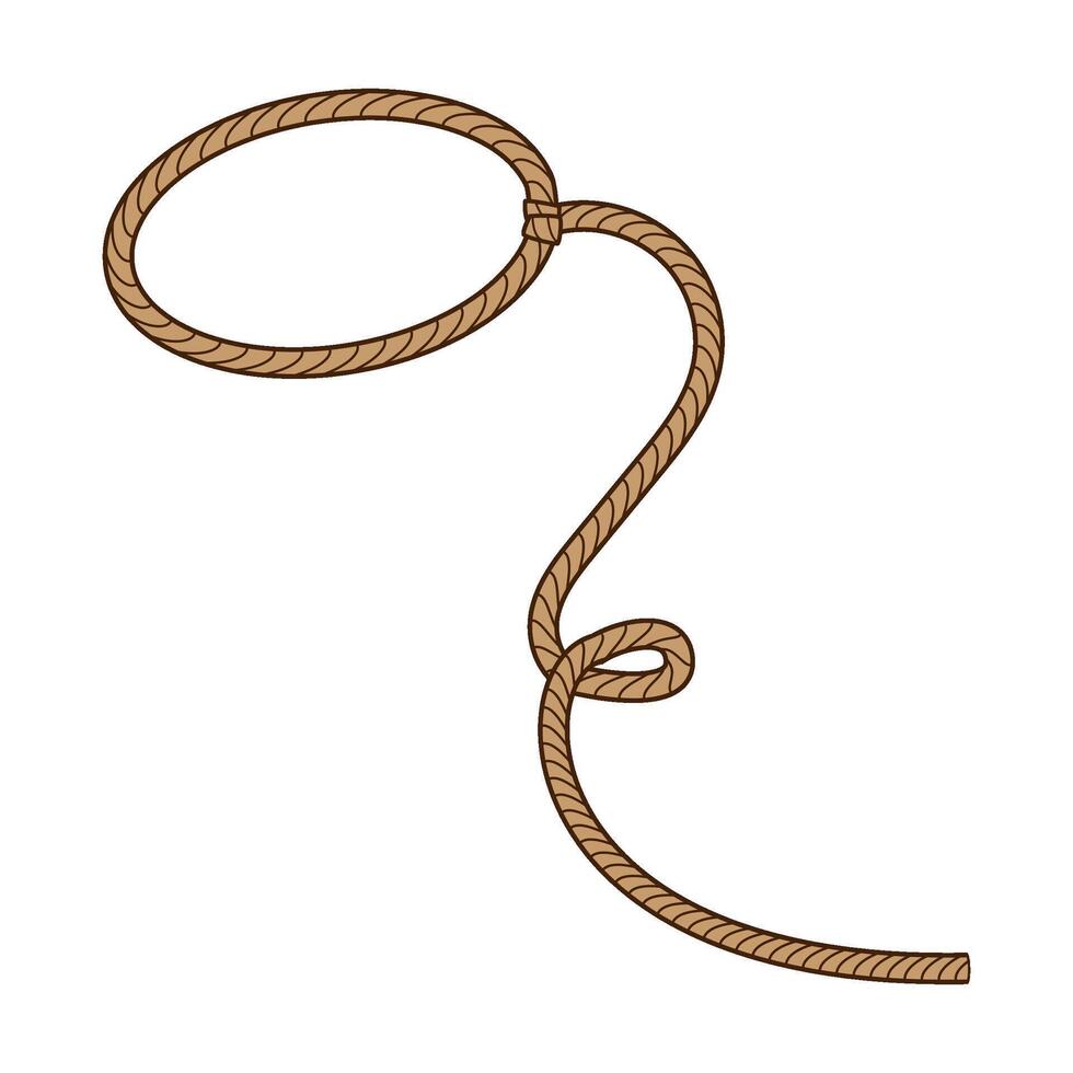 western lasso cartoon illustration vector