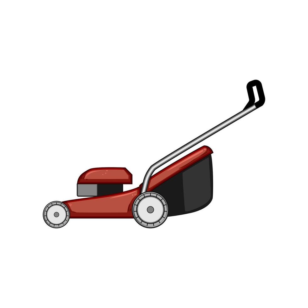 cut lawn mower cartoon illustration vector