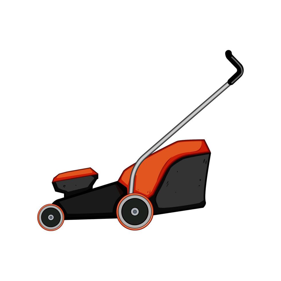 mover lawn mower cartoon illustration vector