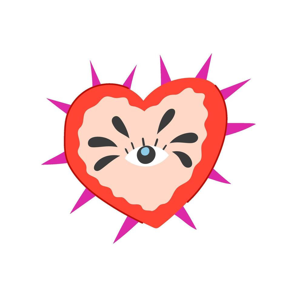 fire mexican heart cartoon illustration vector