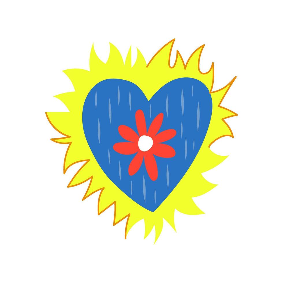flowers mexican heart cartoon illustration vector