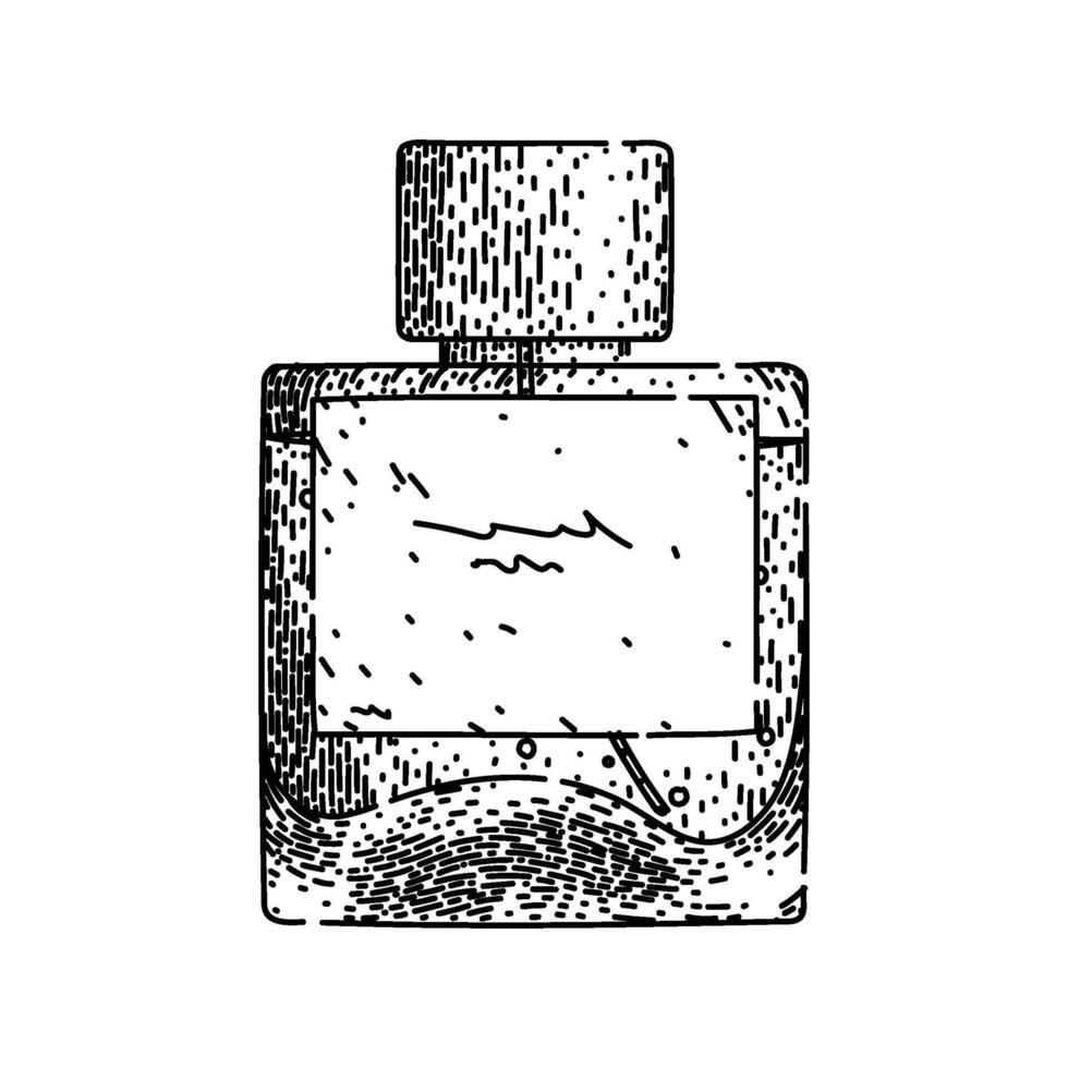 musk perfum bottle male sketch hand drawn vector