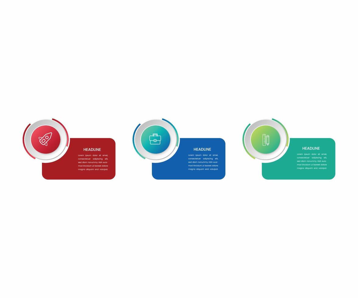 Modern business infographic template with 3 options or steps icons vector