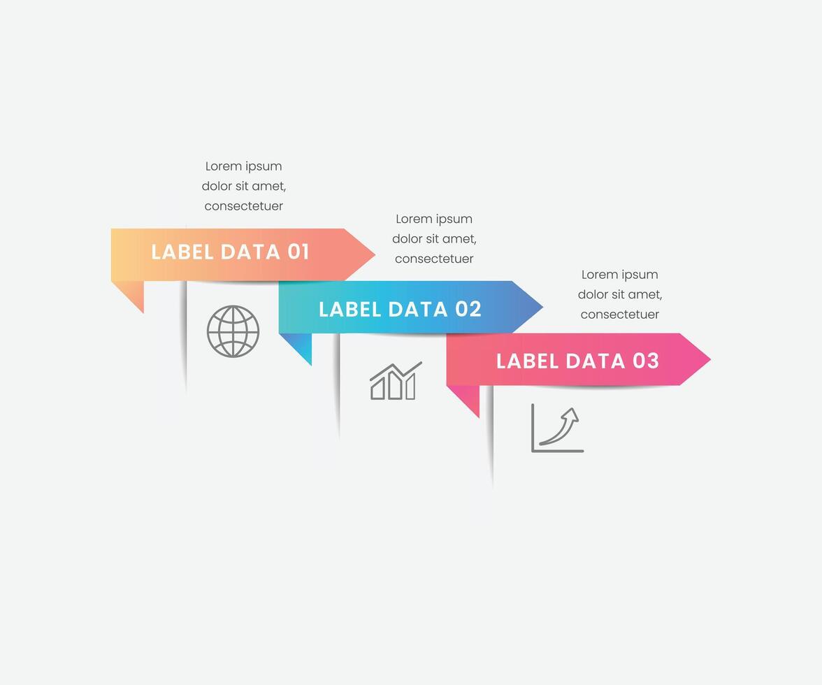 Business Infographic template. Business concept with 3 options. Business data visualization. Process chart. Abstract elements of graph, diagram with steps, options, parts or processes. vector