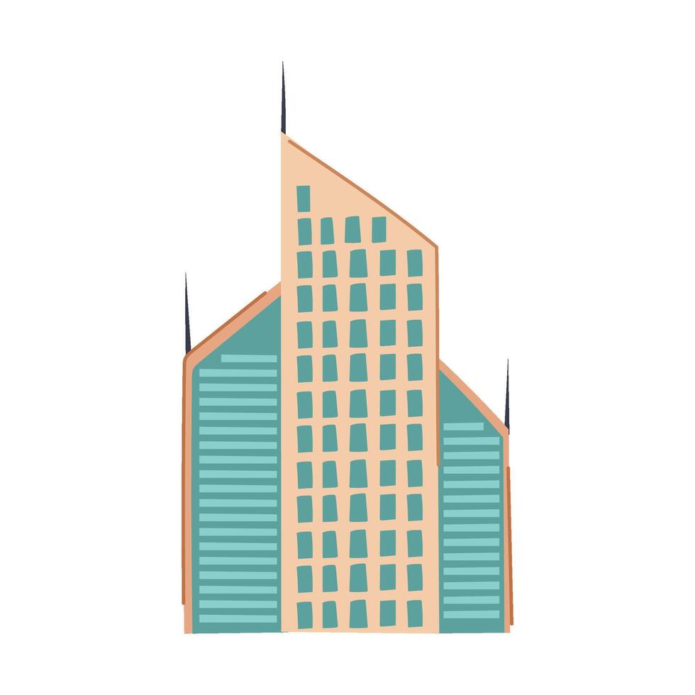 modern skyscraper cartoon illustration vector