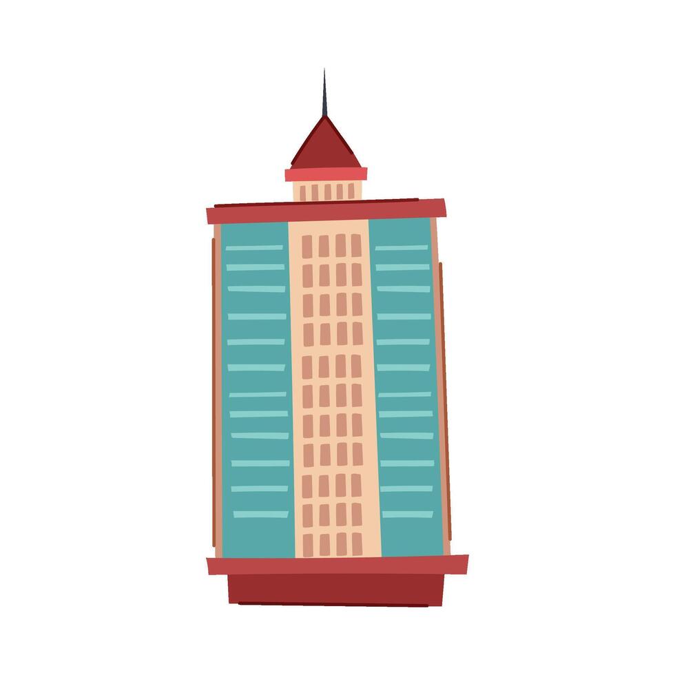 blue skyscraper cartoon illustration vector