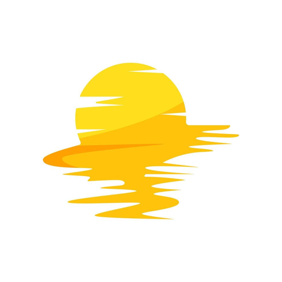 view sunset cartoon illustration vector