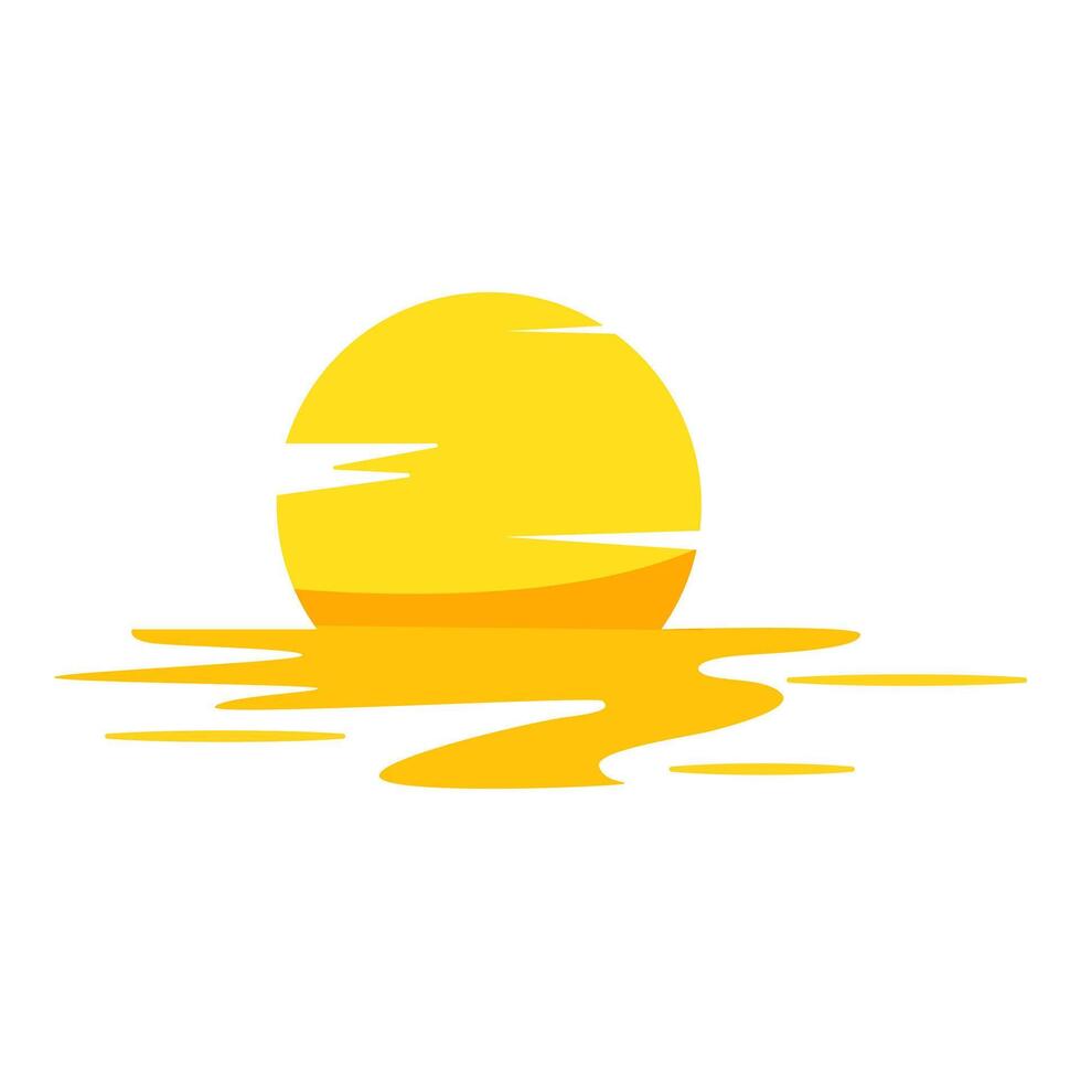 summer sunset cartoon illustration vector