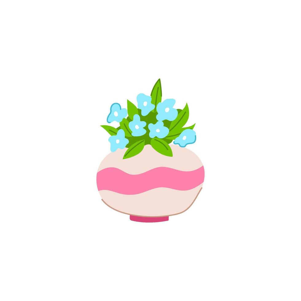 plant vase flower cartoon illustration vector