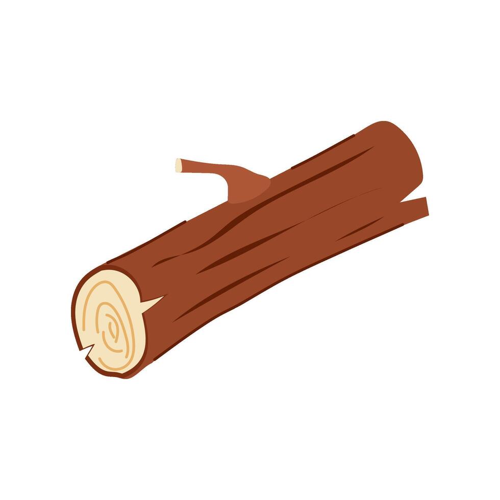 bark wood log cartoon illustration vector