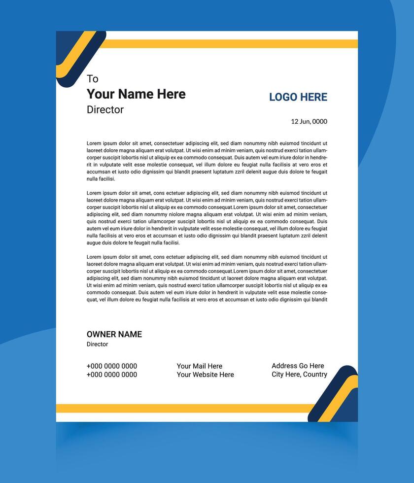 Corporate modern letterhead design template vector