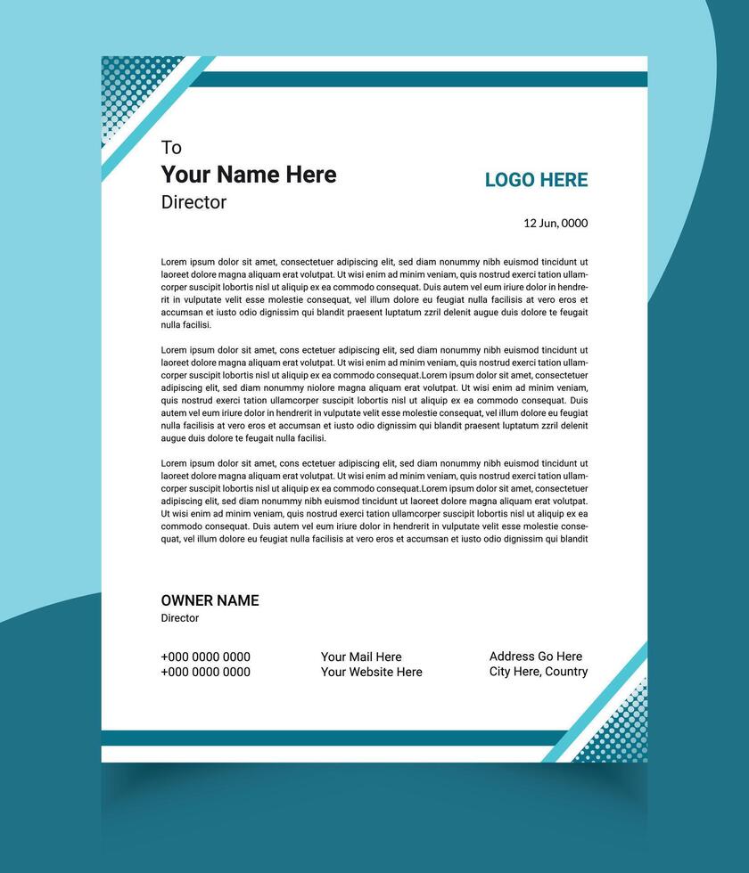 Corporate modern letterhead design template vector