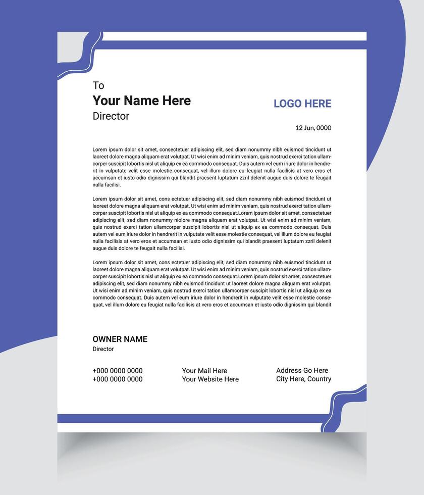 Corporate modern letterhead design template vector