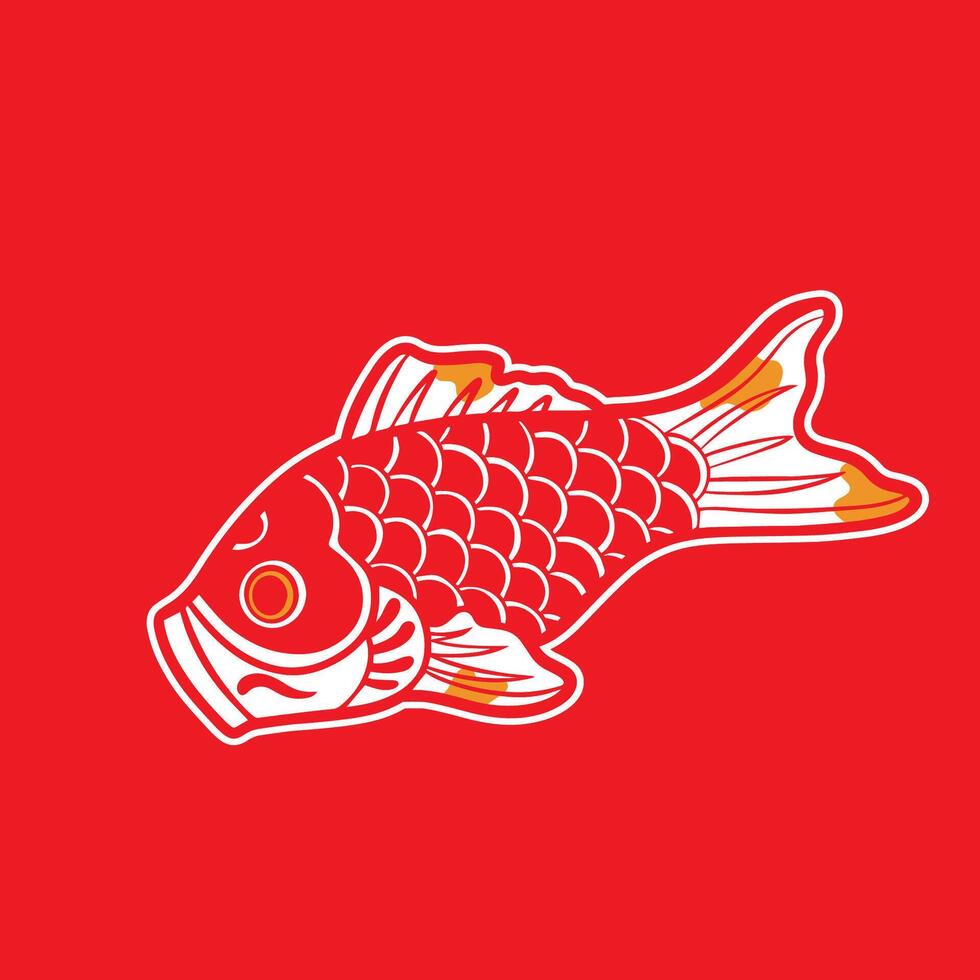 Hand drawn illustration of Koi fishes vector