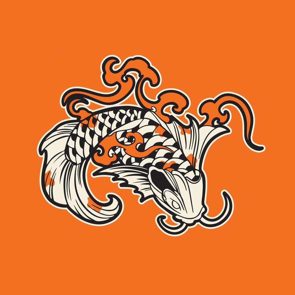 Fish koi logo and symbol image vector
