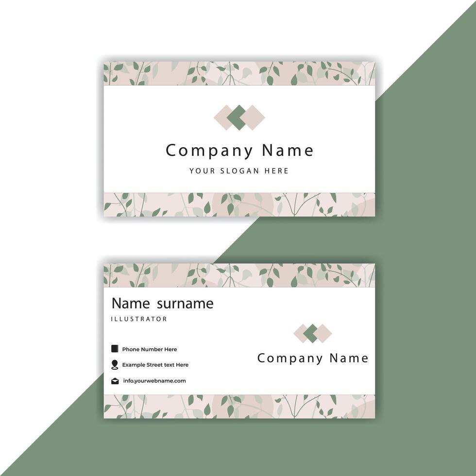 Print Front And Back Views of Corporate Business Card Or Horizontal Template Design. vector