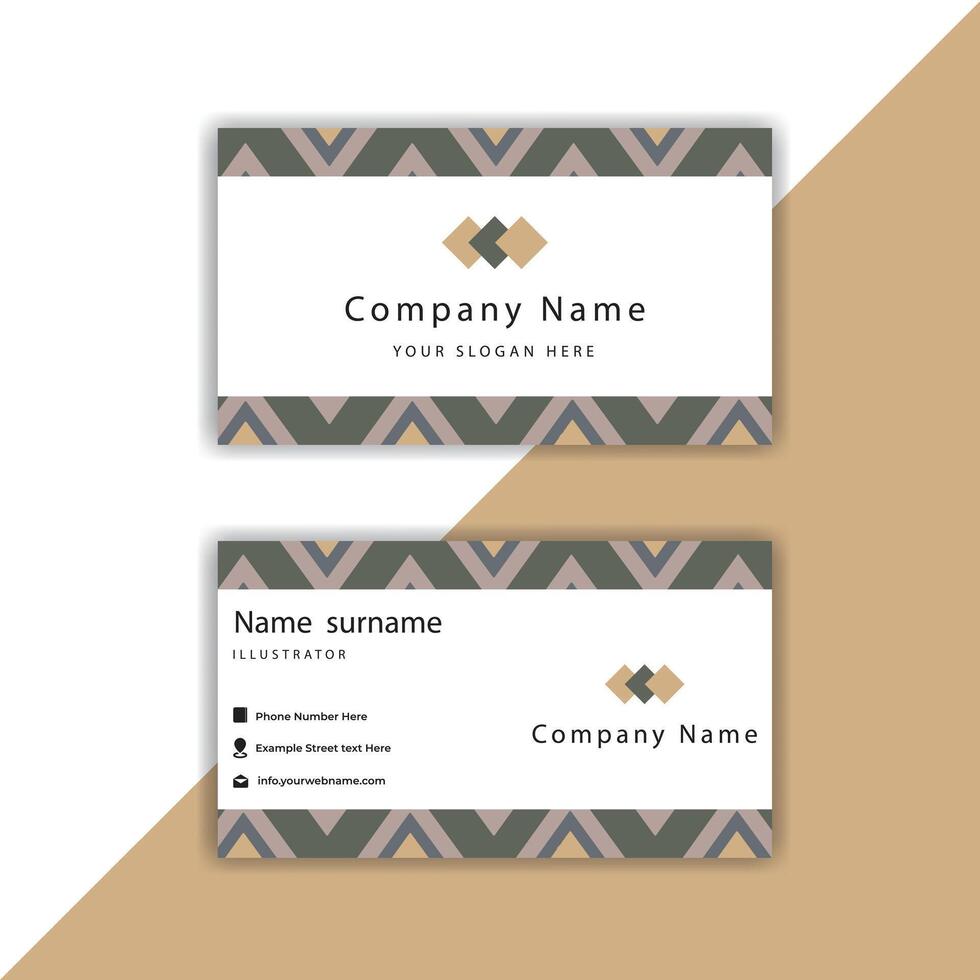 Editable Business Card Or Horizontal Template In Front And Back View vector