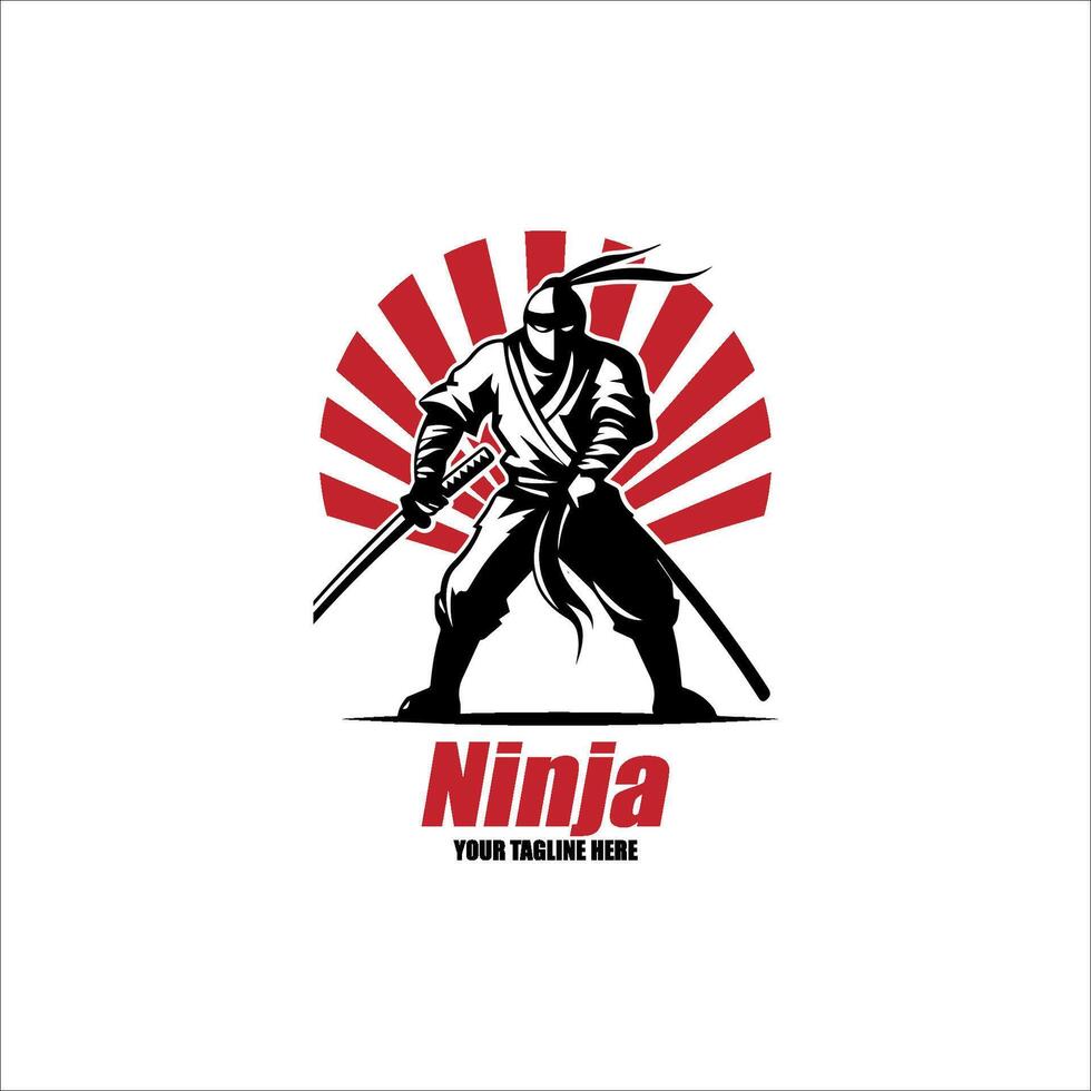 Ninja mascot logo template, Creative Ninja logo design concepts. illustration vector