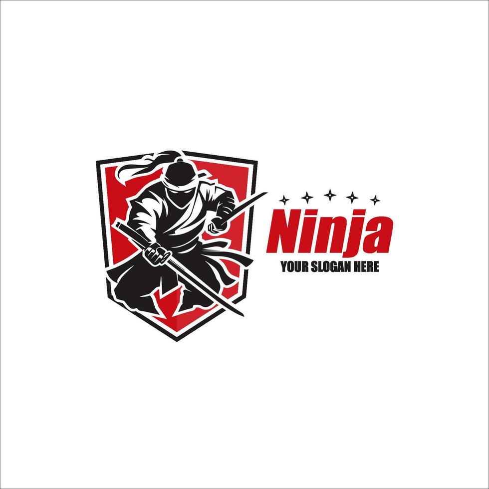 Ninja mascot logo template, Creative Ninja logo design concepts. illustration vector