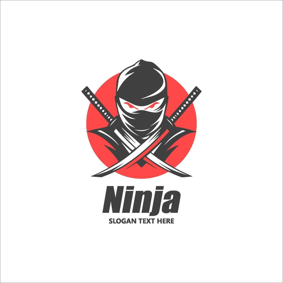 Ninja mascot logo template, Creative Ninja logo design concepts. illustration vector