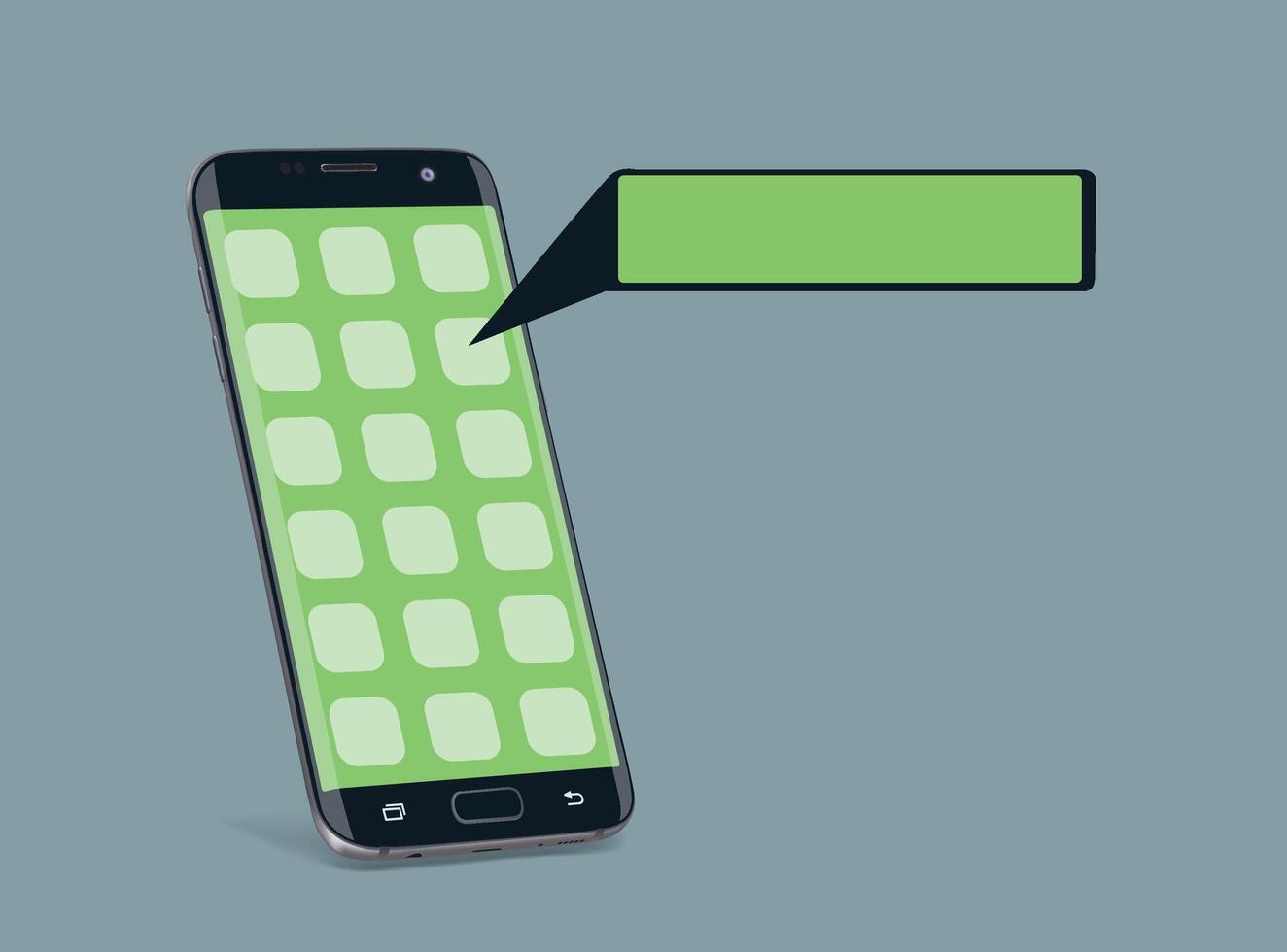 Smartphone with pop up bubble vector