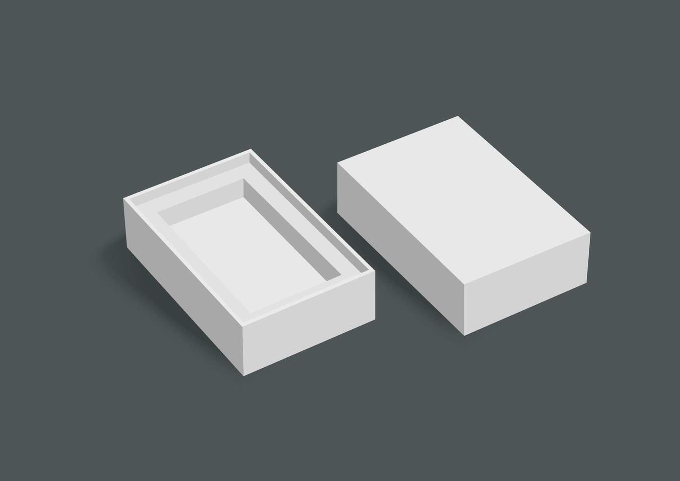 Opened box mockup vector