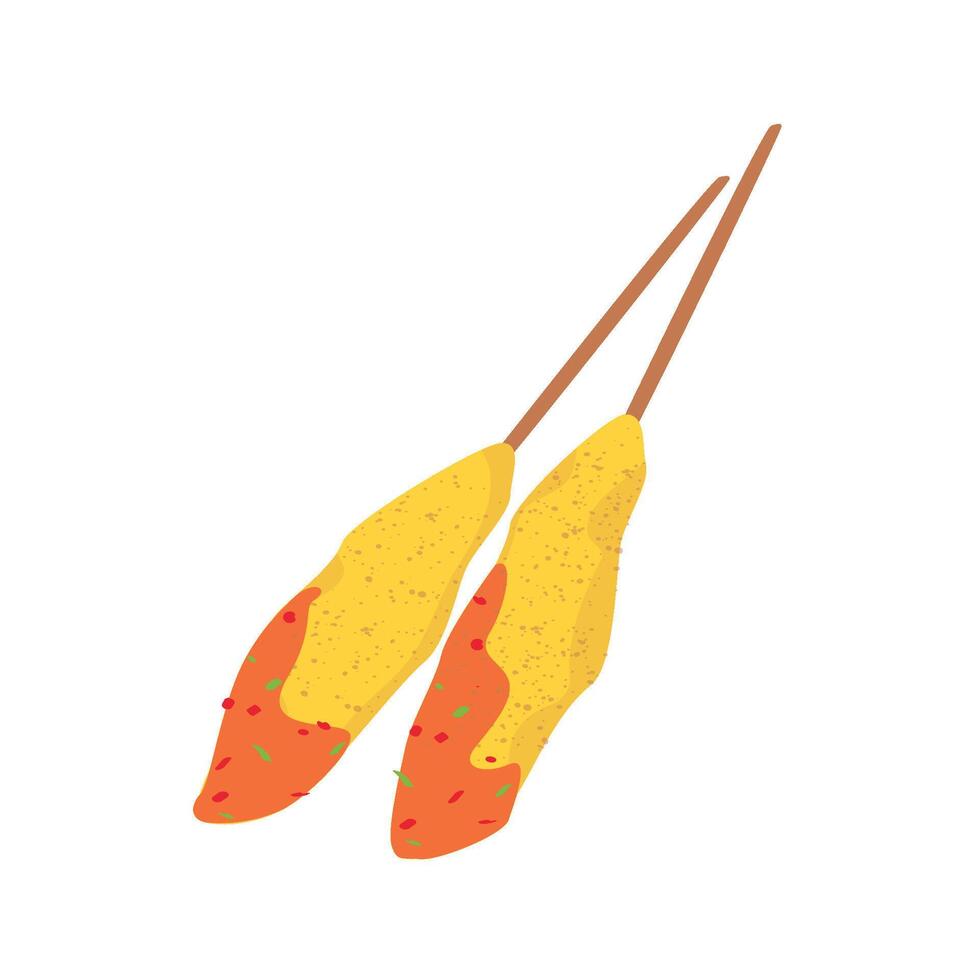 Indonesian Street Food Illustration Set Telor gulung vector