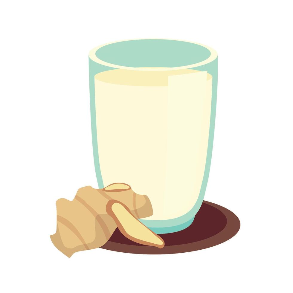 Indonesian Herbal Drink Illustration Set Susu jahe vector
