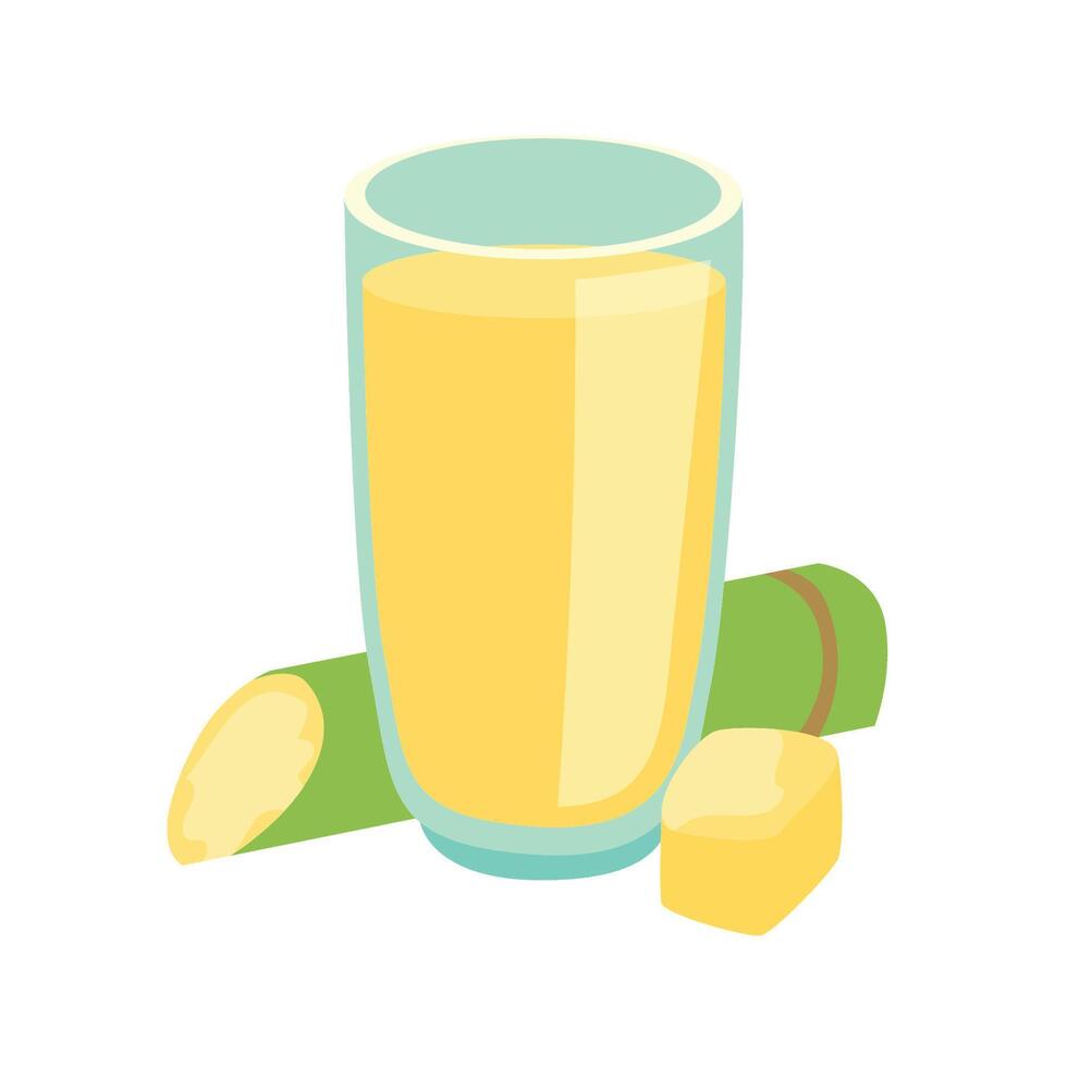 Indonesian Herbal Drink Illustration Set Es tebu vector