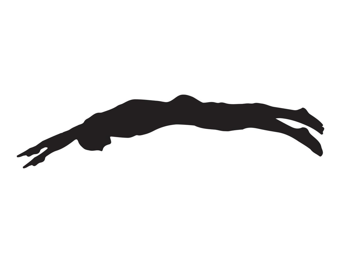 Swimmer silhouette on white background vector