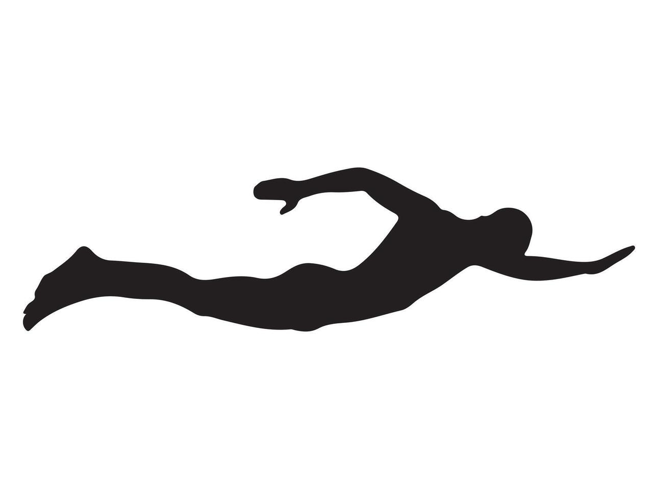 Swimmer silhouette on white background vector