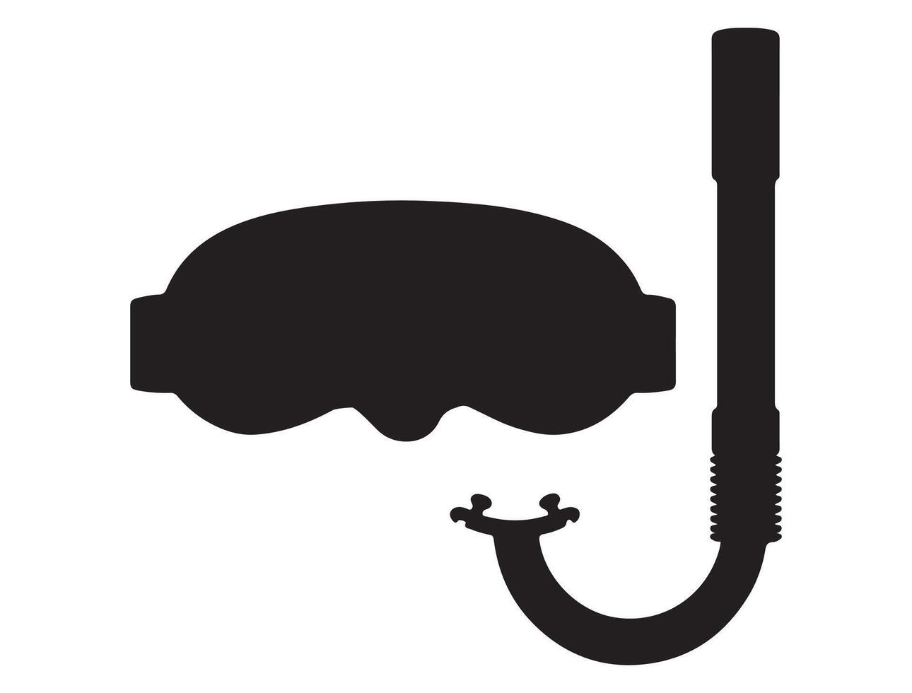Snorkel diving mask silhouette on white background vector