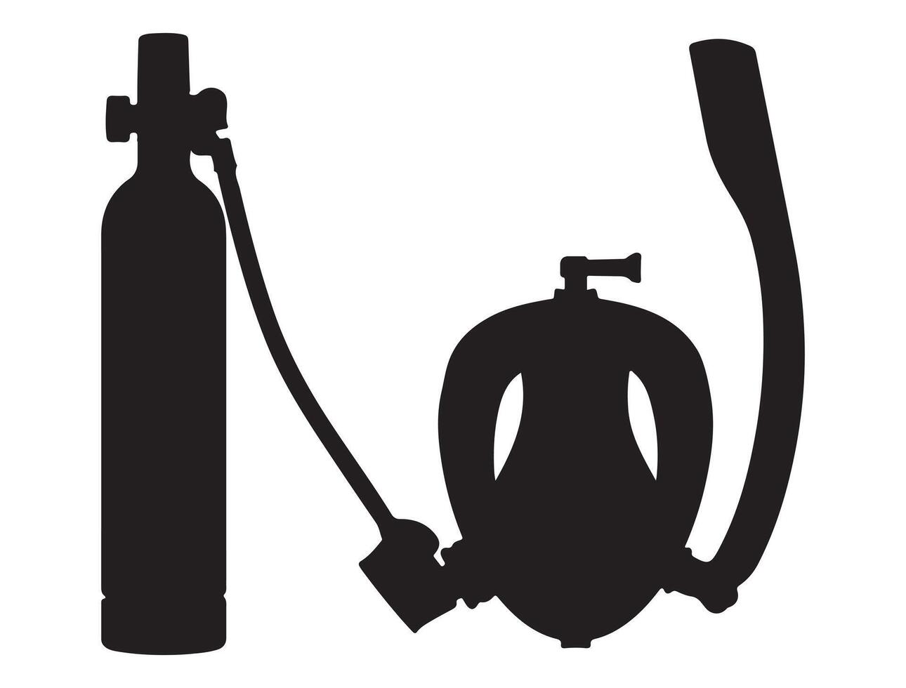 Snorkel diving mask silhouette on white background vector