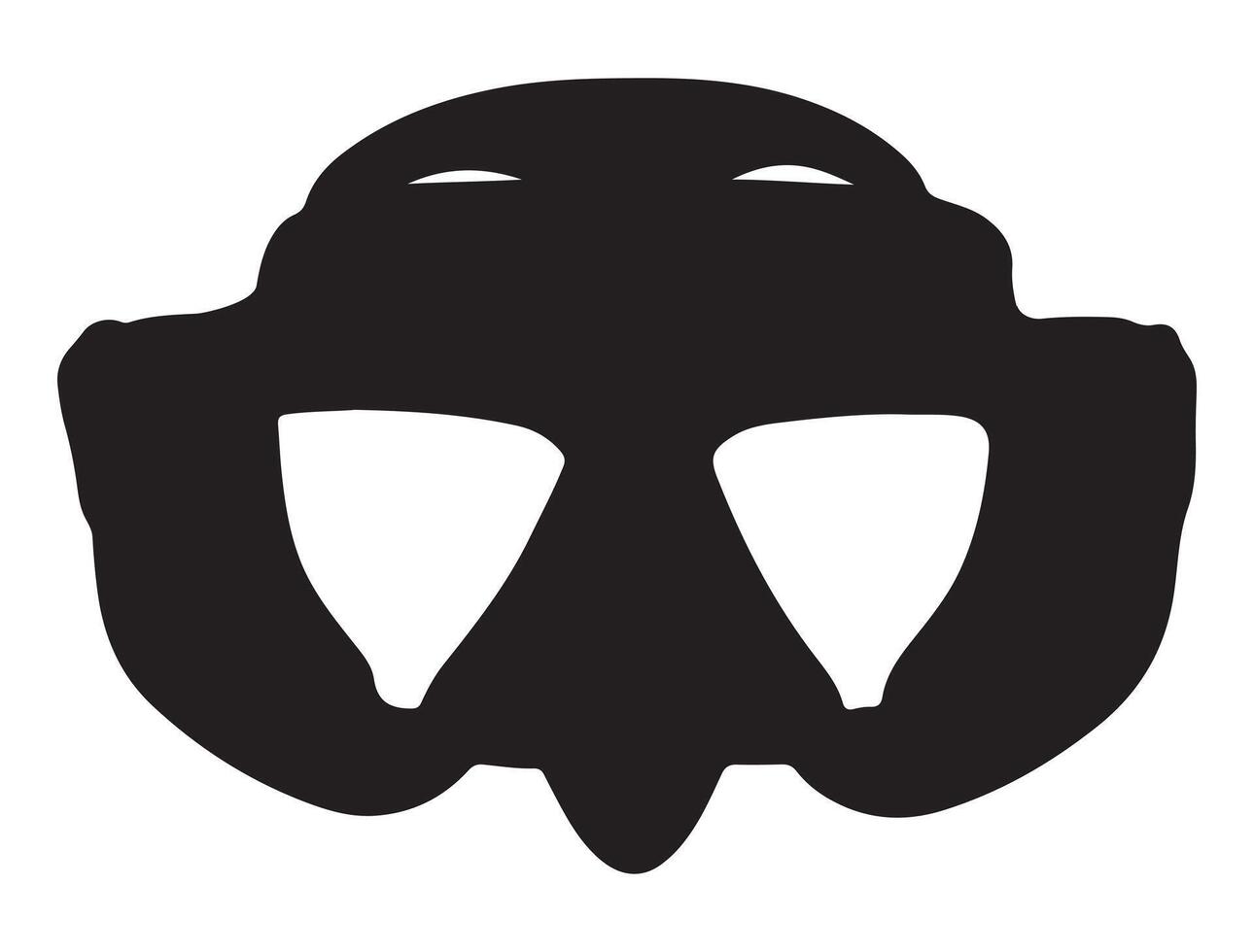 Snorkel diving mask silhouette on white background vector