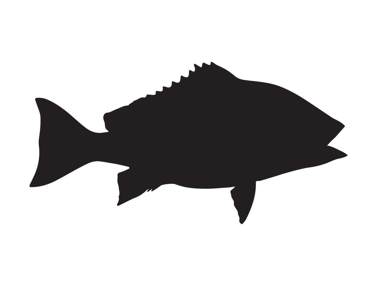 Snapper fish silhouette on white background vector