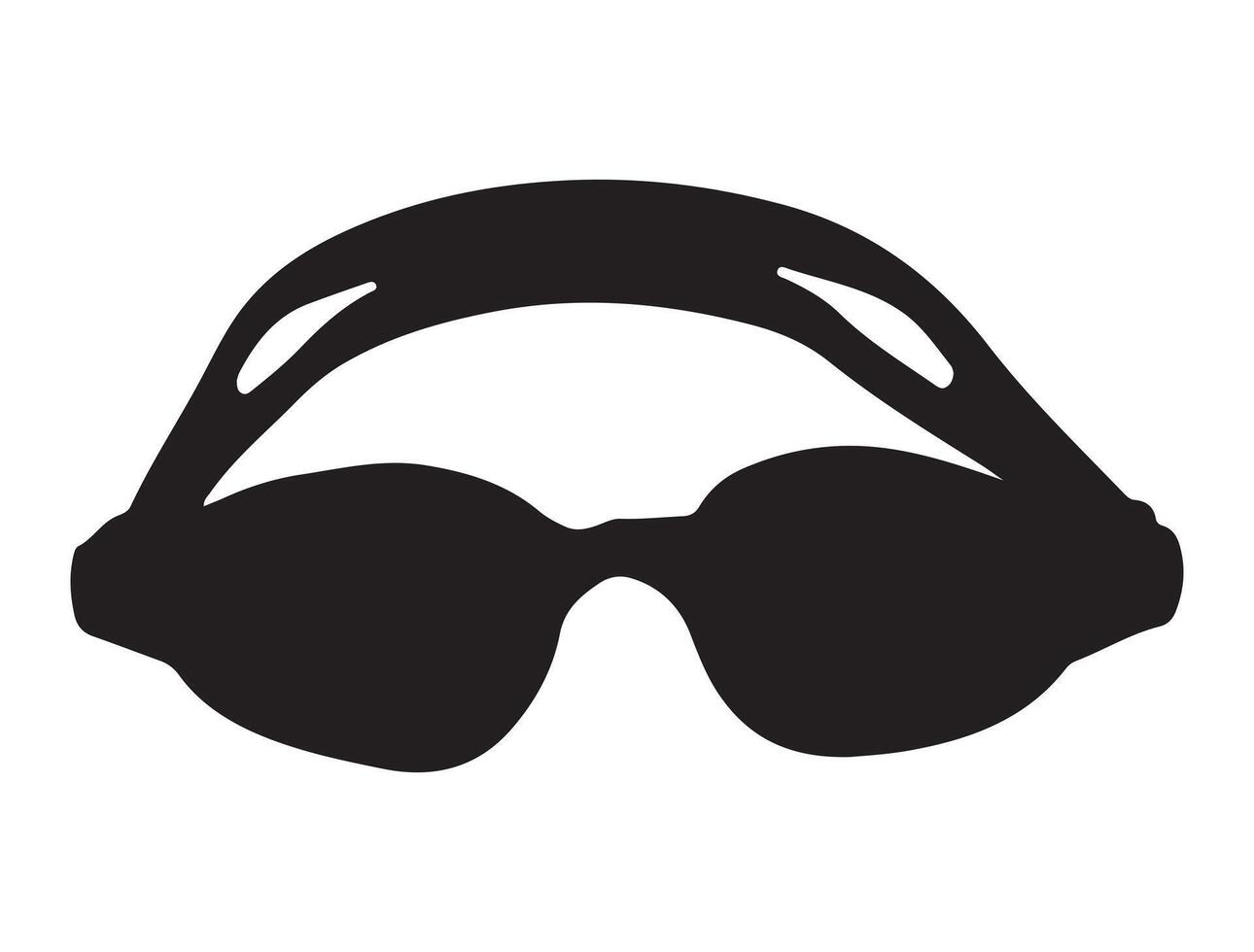 Swimming goggle silhouette on white background vector