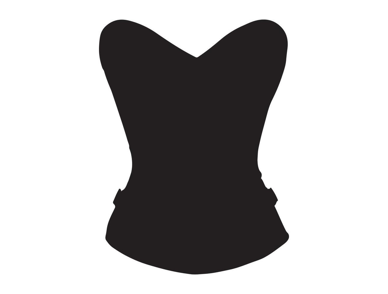 Corset silhouette on white background vector