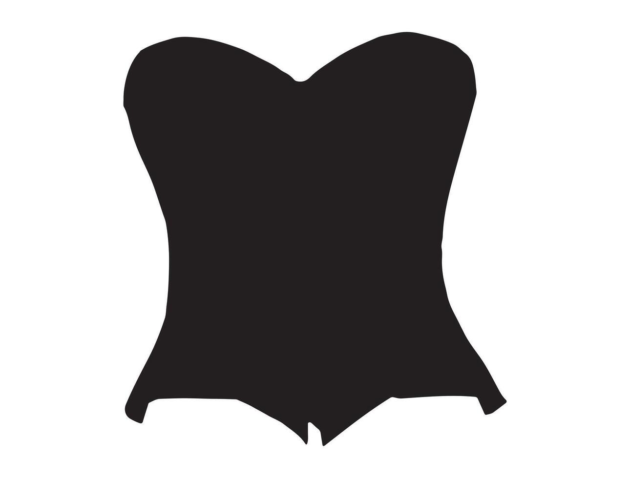 Corset silhouette on white background vector