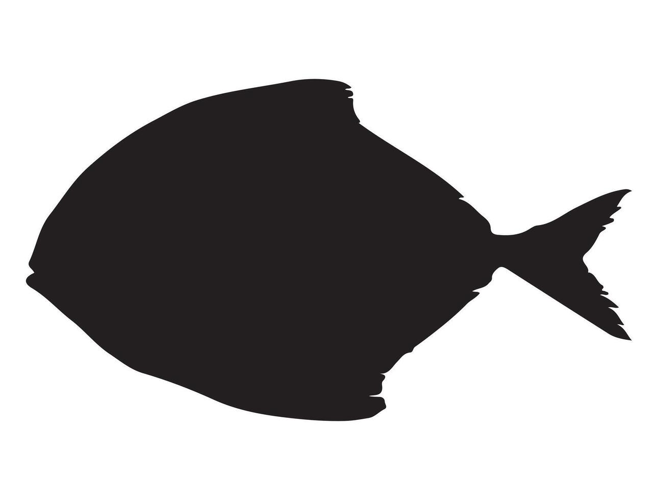 Pomfret fish silhouette vector