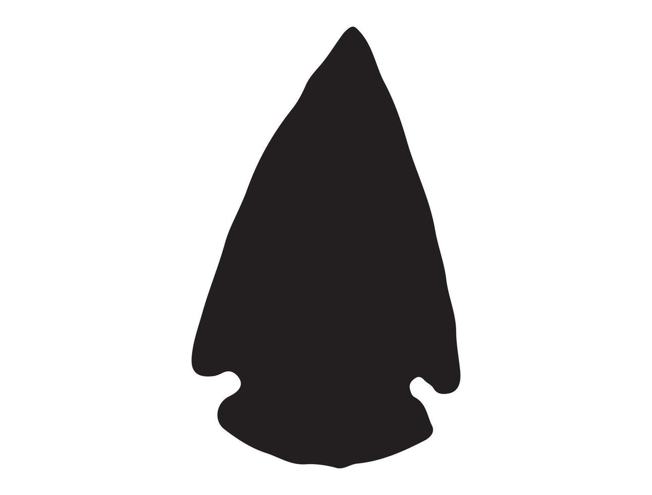 Native american stone arrowhead silhouette vector